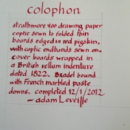 2012 Vellum Colophon