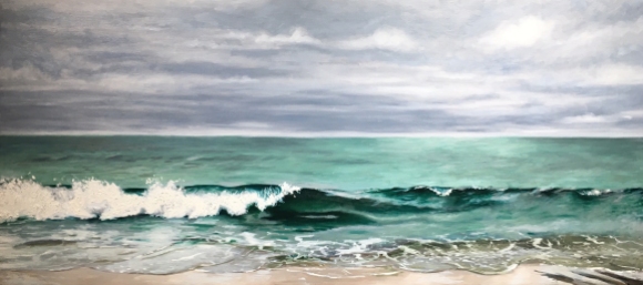 untitled (waves) : Oil on linen. 48" x 22" 2016
